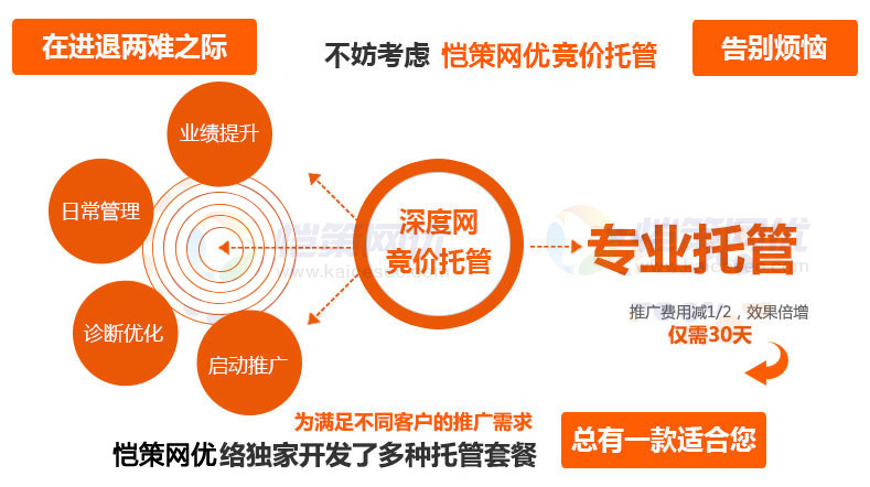 愷策網(wǎng)優(yōu)競價托管服務(wù)套餐總有一款適合您 愷策網(wǎng)優(yōu)競價托管服務(wù)套餐總有一款適合您